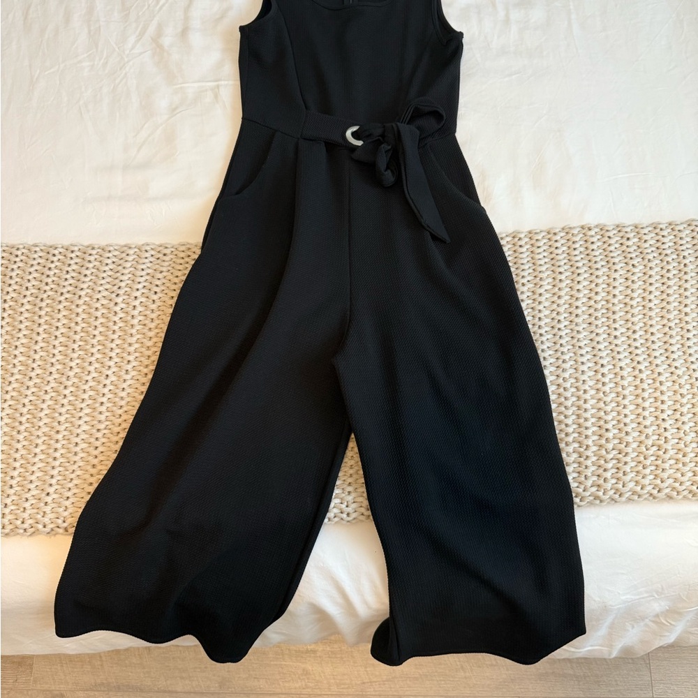 Caution To The Wind Black Wide-Leg Jumpsuit with Belt
